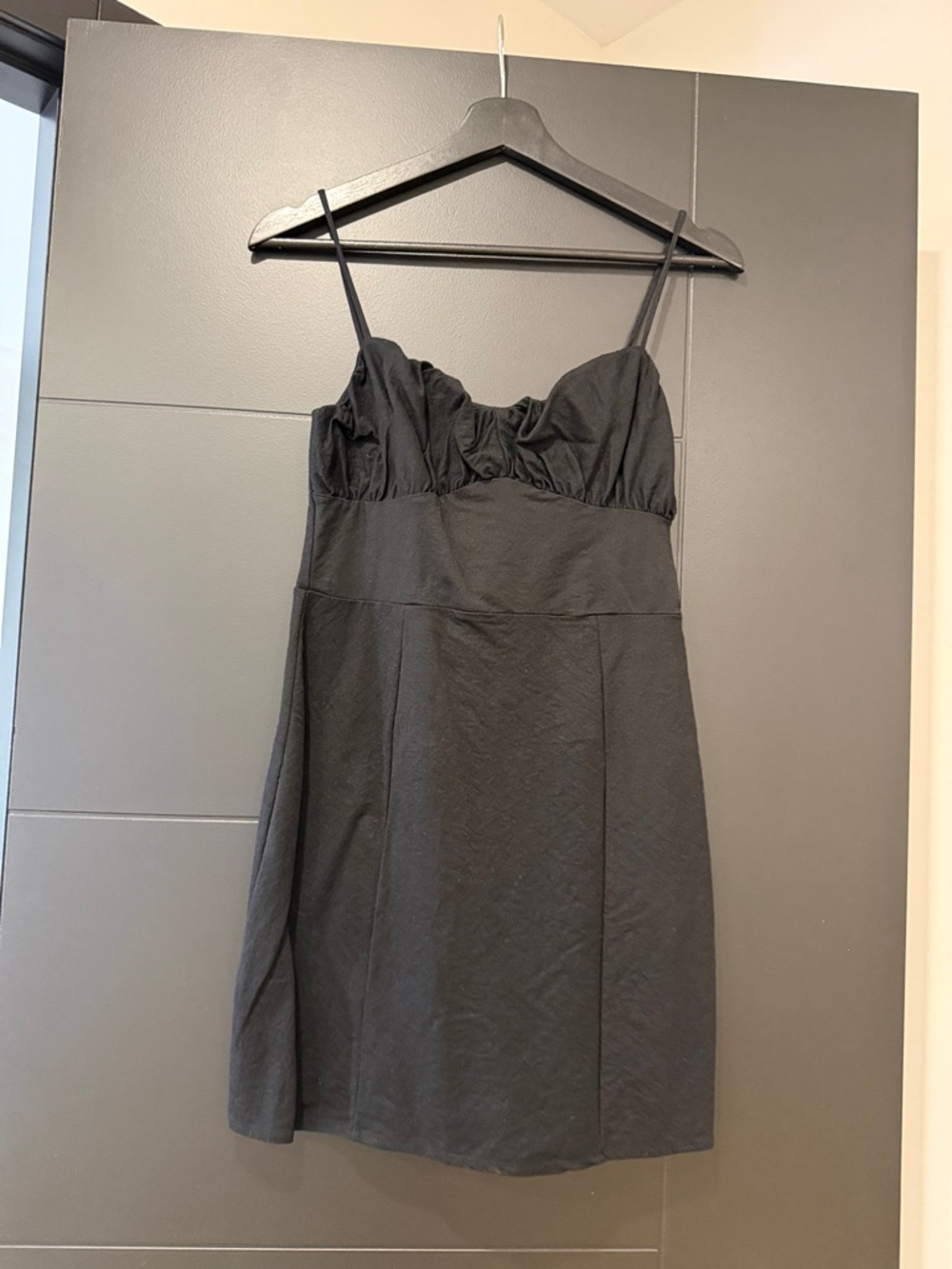 Mango Black Spaghetti-Strap Mini Dress